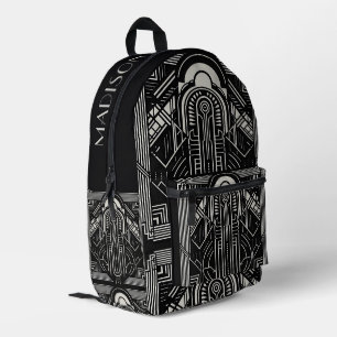 Custom Name Art Deco Printed Backpack