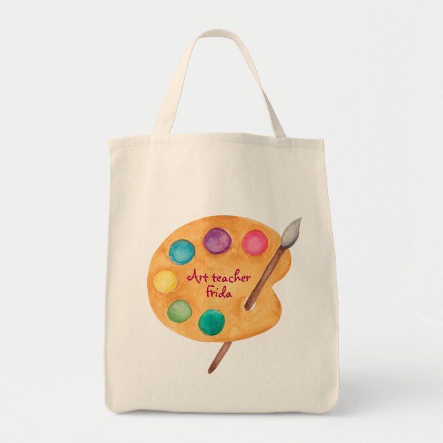 custom NAME Art teacher Art class gift Tote Bag (Front)