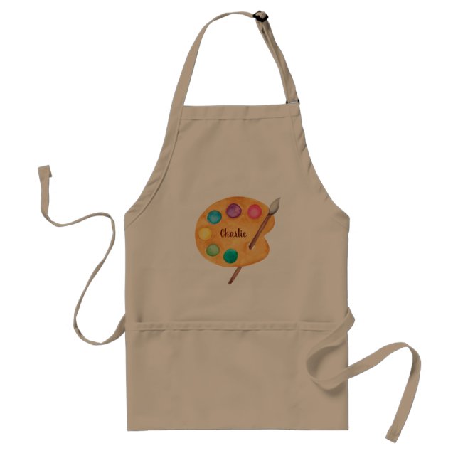 custom NAME Artist art palette paint kids apron  (Front)