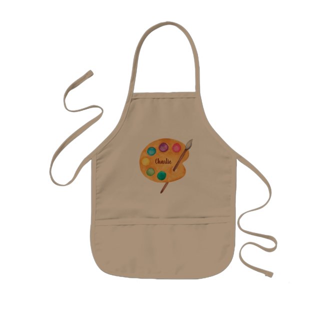 custom NAME Artist art palette paint kids apron  (Front)