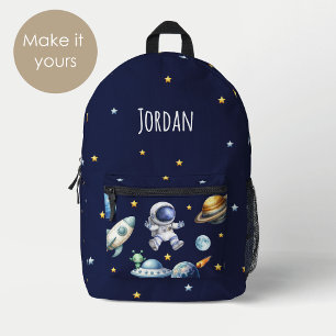 Custom Name Astronaut Space Planets Back to School Printed Backpack