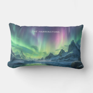 Custom Name Aurora Borealis Lumbar Pillow