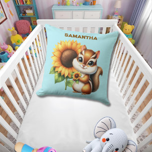 Custom Name Autumn Chipmunk Pillow