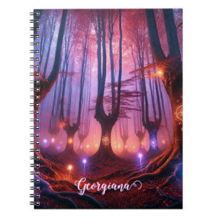 Custom Name Autumnal Enchanted Whimsigoth Forest Notebook