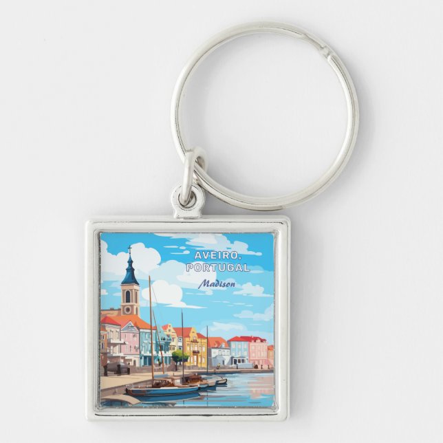 Custom Name Aveiro Portugal Keychain (Front)