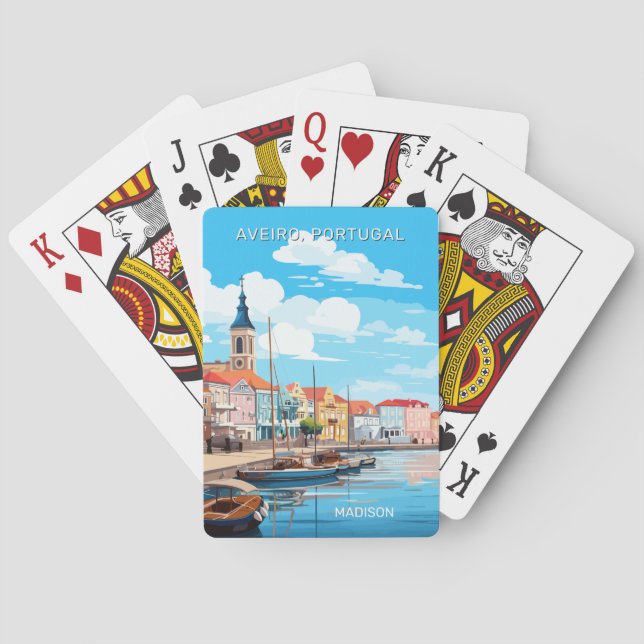 Custom Name Aveiro Portugal Playing Cards (Back)
