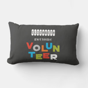 Custom Name, Awesome Volunteer Appreciation Lumbar Pillow