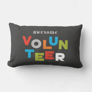 Custom Name, Awesome Volunteer Appreciation Lumbar Pillow