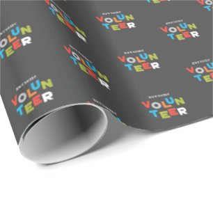 Custom Name, Awesome Volunteer Appreciation Wrapping Paper