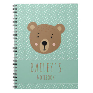 Custom name Baby Bear cute kids  Notebook