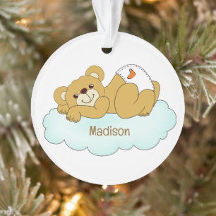 Custom Name Baby Bear Teddy Ornament