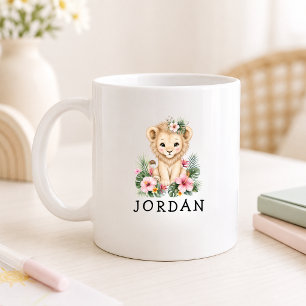 Custom Name Baby Lion Safari Jungle Coffee Mug