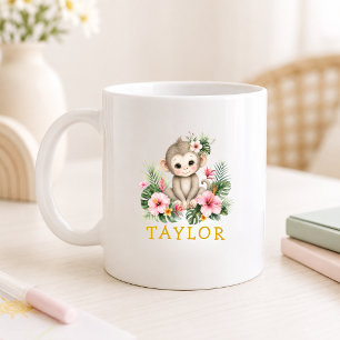 Custom Name Baby Monkey Safari Jungle Coffee Mug