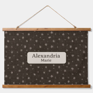 Custom Name Baby Moody Country Brown Nursery Decor Hanging Tapestry