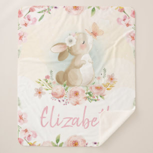 Custom name baby Nursery  Sherpa Blanket