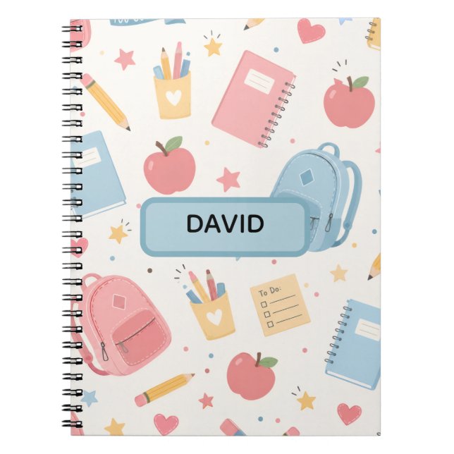 Custom Name Back to School 2027 Kids Notebook (Front)