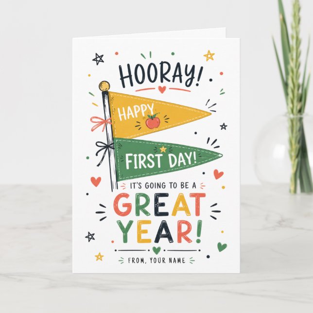 Custom name back to school Printable gift Teachers Card (Front)