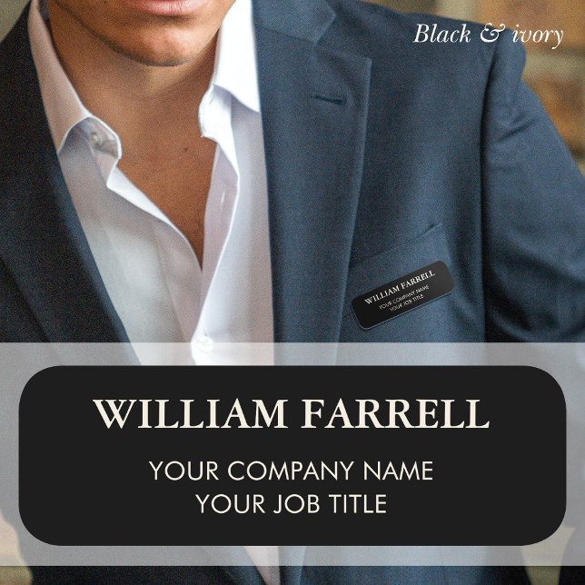 Custom Name Badge Black Executive Tag (Creator Uploaded)