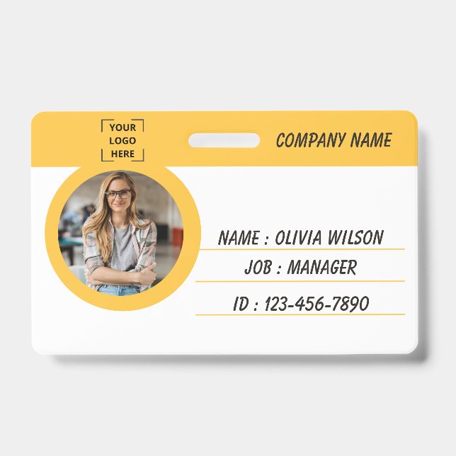 Custom Name Badge Employee ID Button (Front)