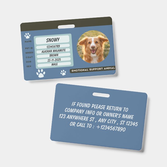 Custom Name Badge Employee ID Button (Front & Back)