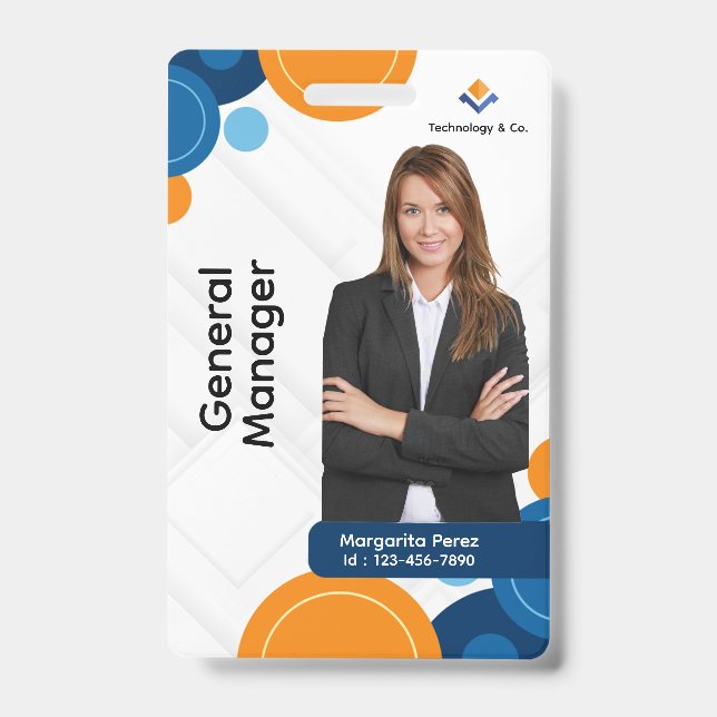 Custom Name Badge Employee ID Button (Front)
