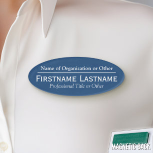 Custom Name Badge - Organization or Church - Blue