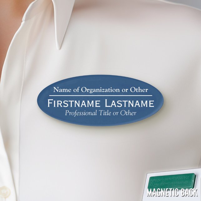 Custom Name Badge - Organization or Church - Blue (Custom Name Tag)