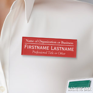 Custom Name Badge - Organization or Church - Red