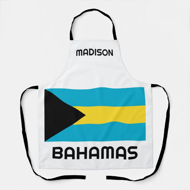 Custom Name Bahamas Flag Apron (Front)