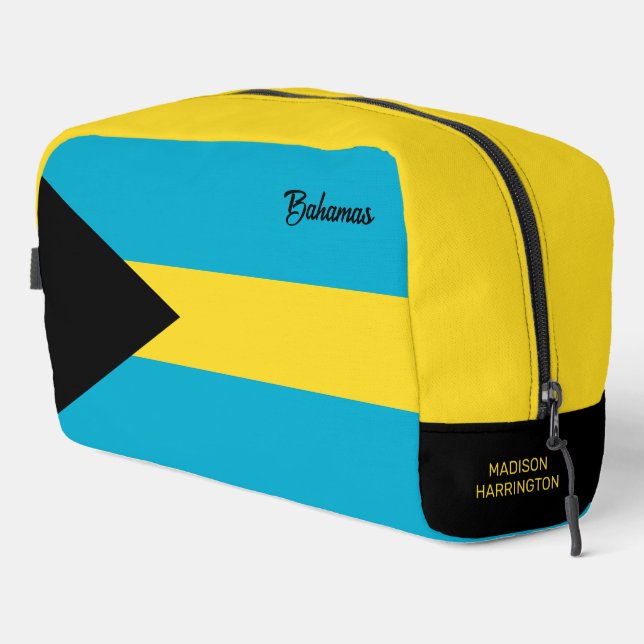 Custom Name Bahamas Flag Dopp Kit (Right Corner)