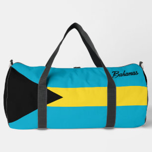 Custom Name Bahamas Flag Duffle Bag