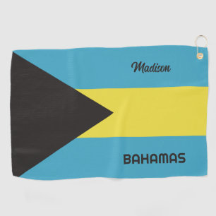 Custom Name Bahamas Flag Golf Towel