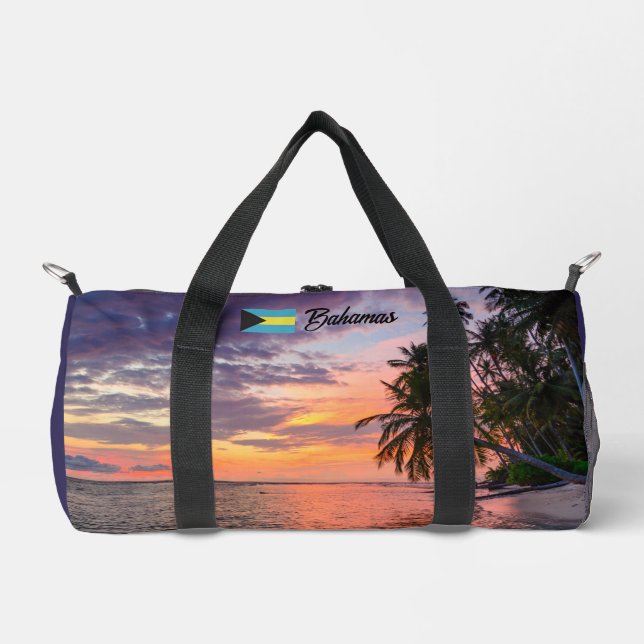 Custom Name Bahamas Sunset Duffle Bag (Front)