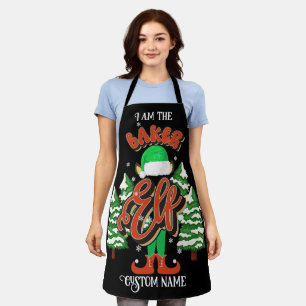 Custom name Baker elf personalized Apron