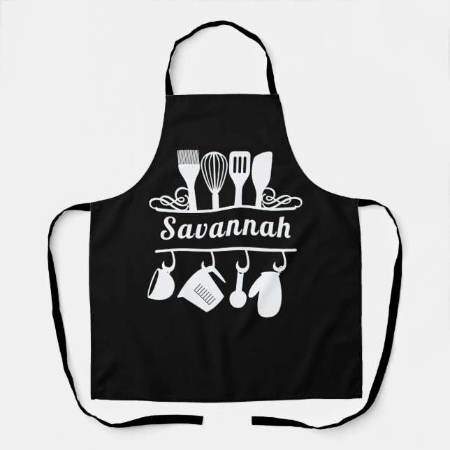 Custom Name Baking Cooking Cook Chef Kitchen Food Apron (Front)