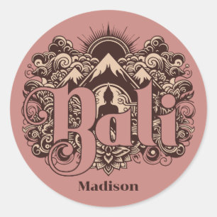 Custom Name Bali Classic Round Sticker