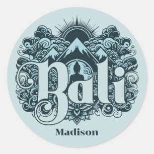 Custom Name Bali Classic Round Sticker