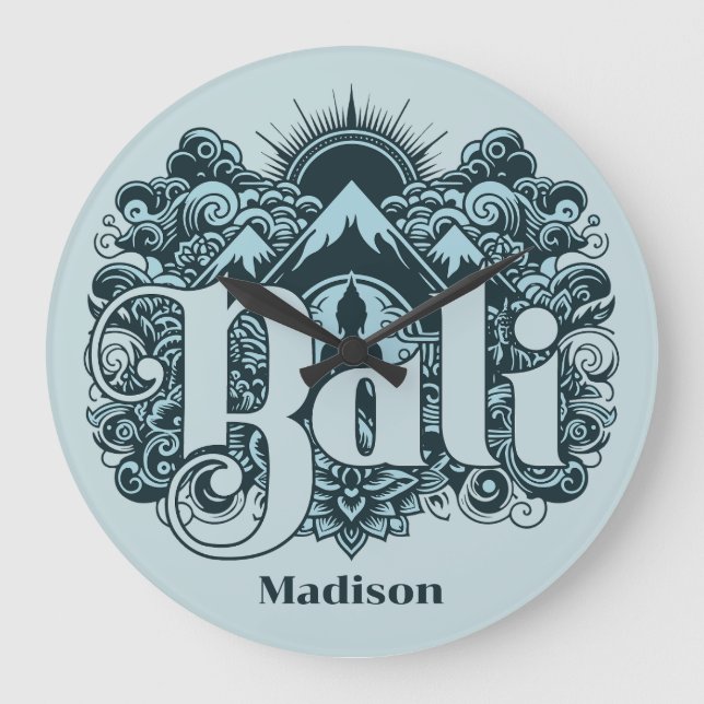 Custom Name Bali Large Clock (Front)