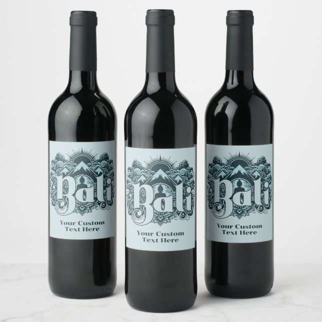 Custom Name Bali Wine Label (Bottles)