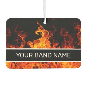 Custom Name Band Merch Flames Rock & Roll Music Air Freshener