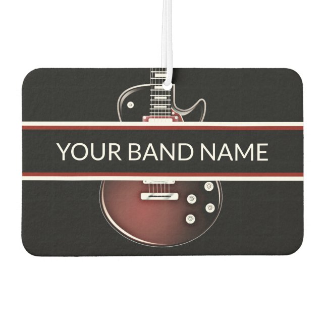 Custom Name Band Merch Guitar Rock and Roll Music Air Freshener (Front)