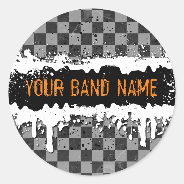 Custom Name Band Merch Punk Rock Musician Music Classic Round Sticker (Front)