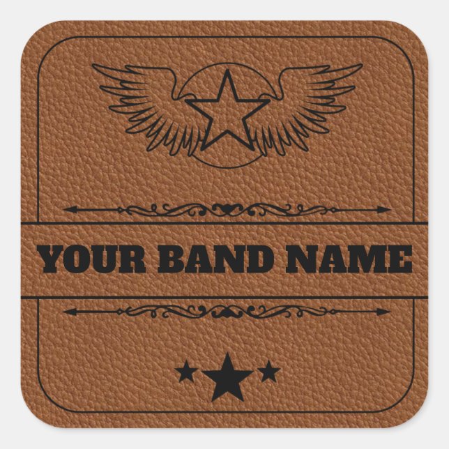 Custom Name Band Merch Rock Country Western Music Square Sticker (Front)