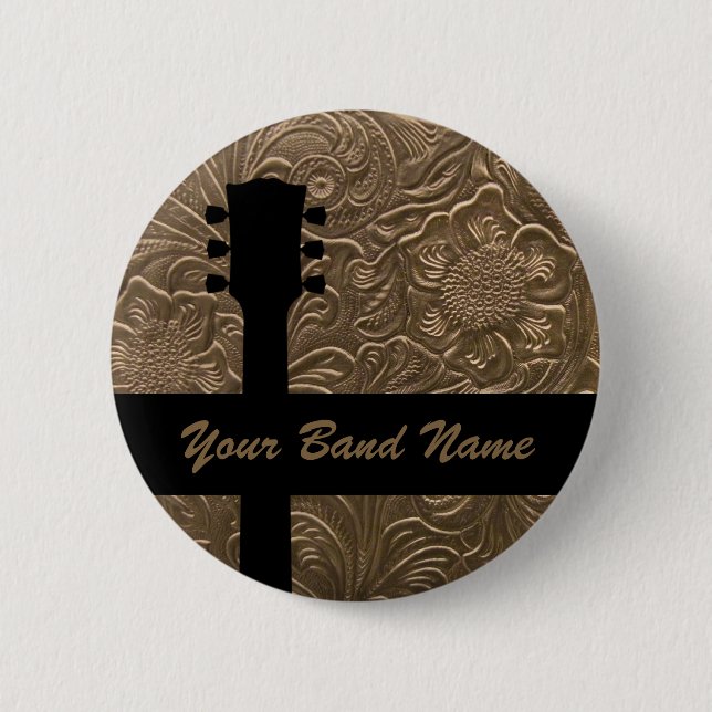 Custom Name Band Merch Rock Guitar Music Pin (Front)