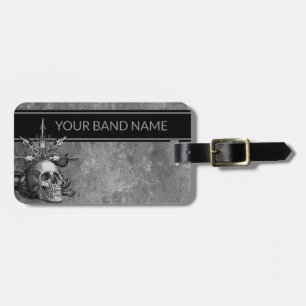 Custom Name Band Merch Rock & Roll Metal Skull Lug Luggage Tag