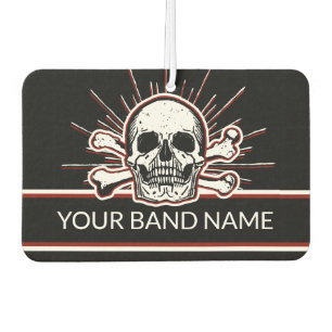 Custom Name Band Merch Skull Bones Rock & Roll Air Freshener