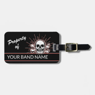 Custom Name Band Skull Bones Rock Punk Music Bag Luggage Tag