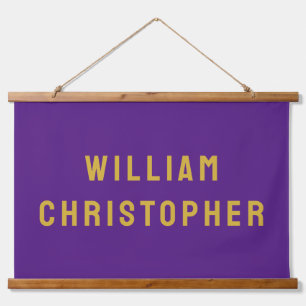 Custom Name Banner Personalized Nursery Purple Hanging Tapestry