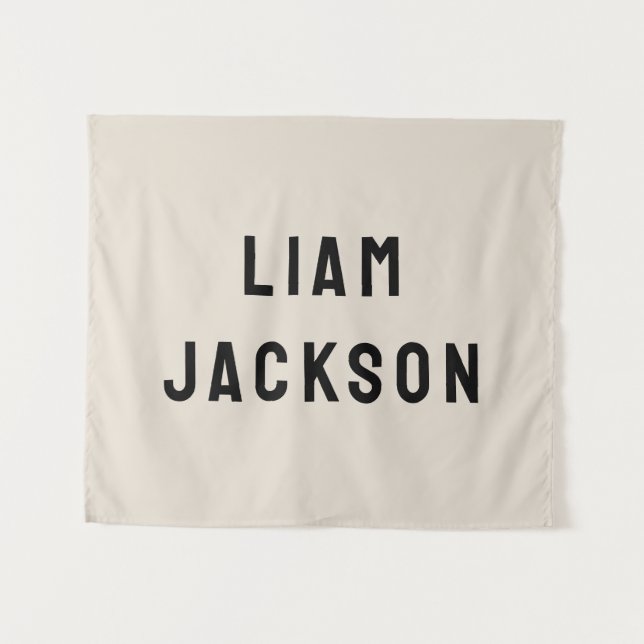 Custom Name Banner Personalized Nursery Wall Art Tapestry (Front (Horizontal))