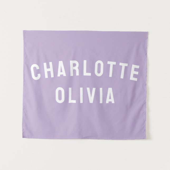 Custom Name Banner Personalized Nursery Wall Art Tapestry (Front (Horizontal))